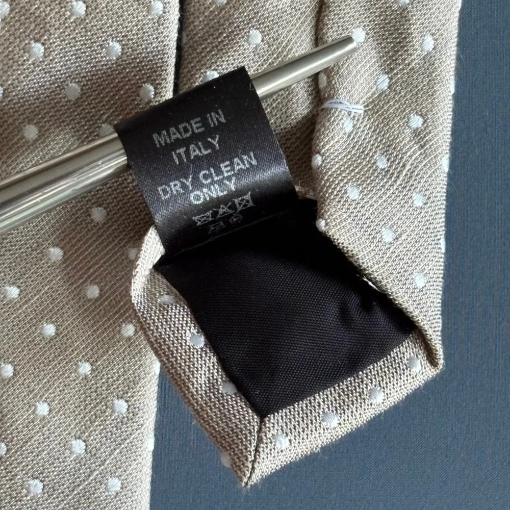 SAND Silk Linen Polka Dot  Mens Necktie | Length 60